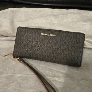 Michael Kors Brown Signature Wristlet
